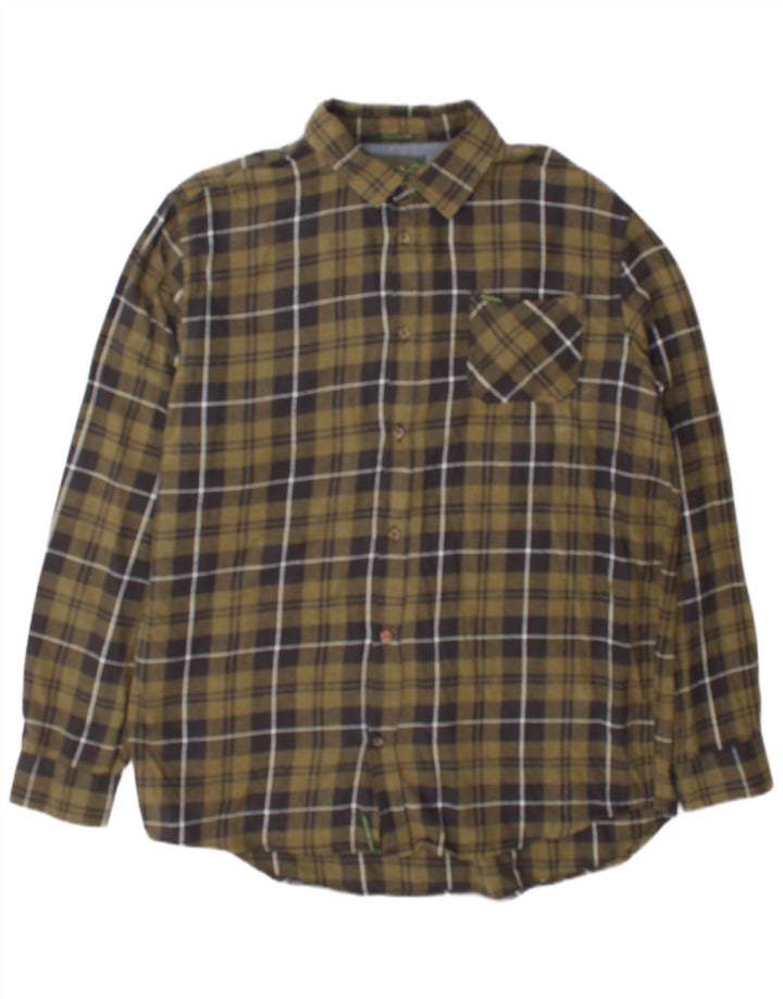 Alcott Chemise en flanelle pour homme 2XL en coton à carreaux kaki