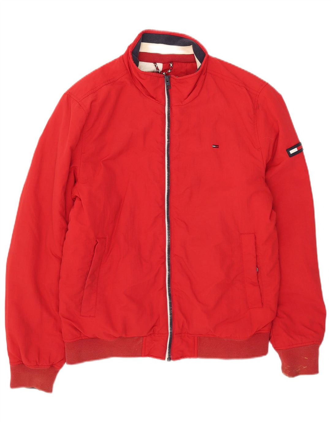 Tommy Hilfiger Veste Bomber Homme UK 36 Petit Rouge Polyamide