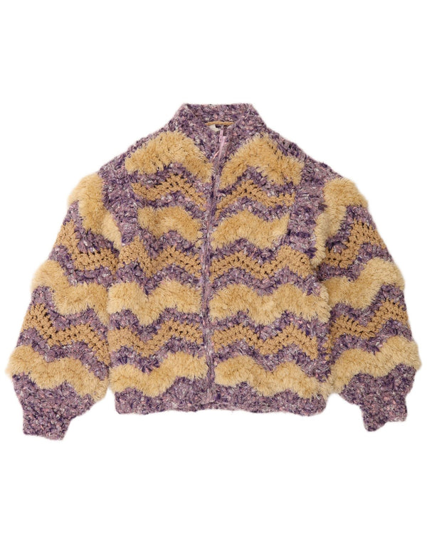 C&A Pull cardigan entièrement zippé pour femme UK 14 Chevron multicolore moyen