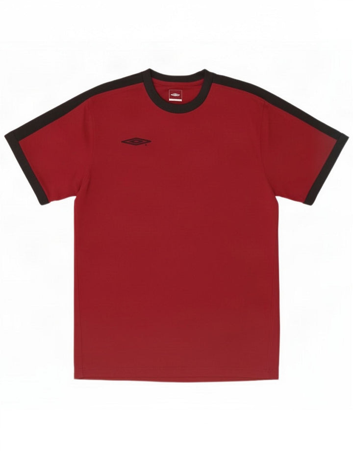 Umbro T-shirt graphique pour homme en polyester color block grand rouge