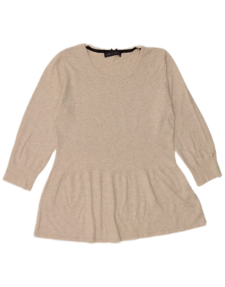 Marks & Spencer Haut à manches 3/4 pour femme UK 12 Viscose mouchetée beige moyen