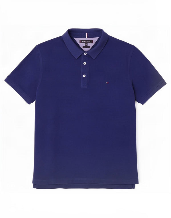 Tommy Hilfiger Polo coupe slim pour homme 2XL en coton bleu marine
