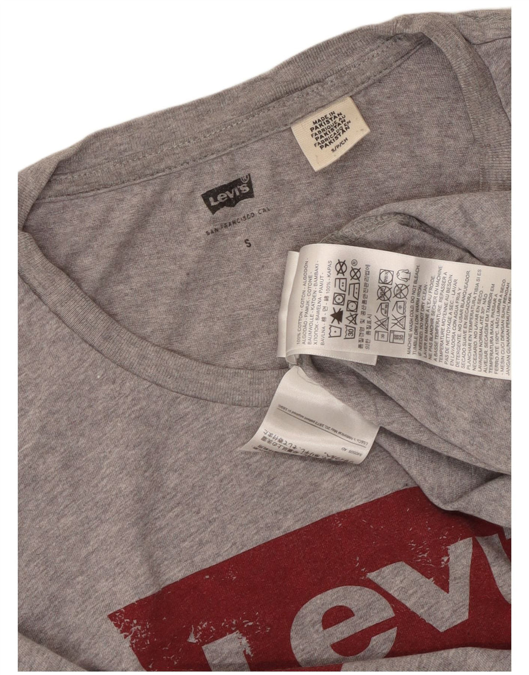 Levi's T-Shirt Graphique Homme Petit Gris Moucheté Coton