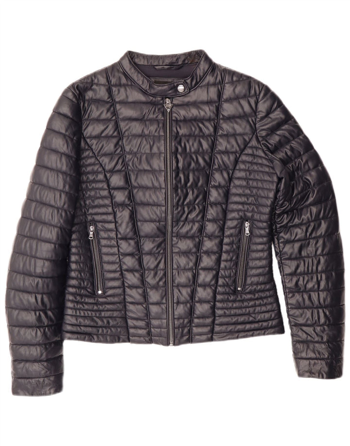 GUESS Veste matelassée pour femme UK 14 Medium Navy Blue Polyuréthane