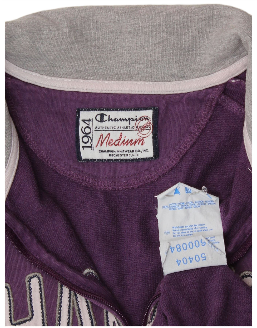 Champion Veste de survêtement graphique pour femme UK 14 Coton violet moyen