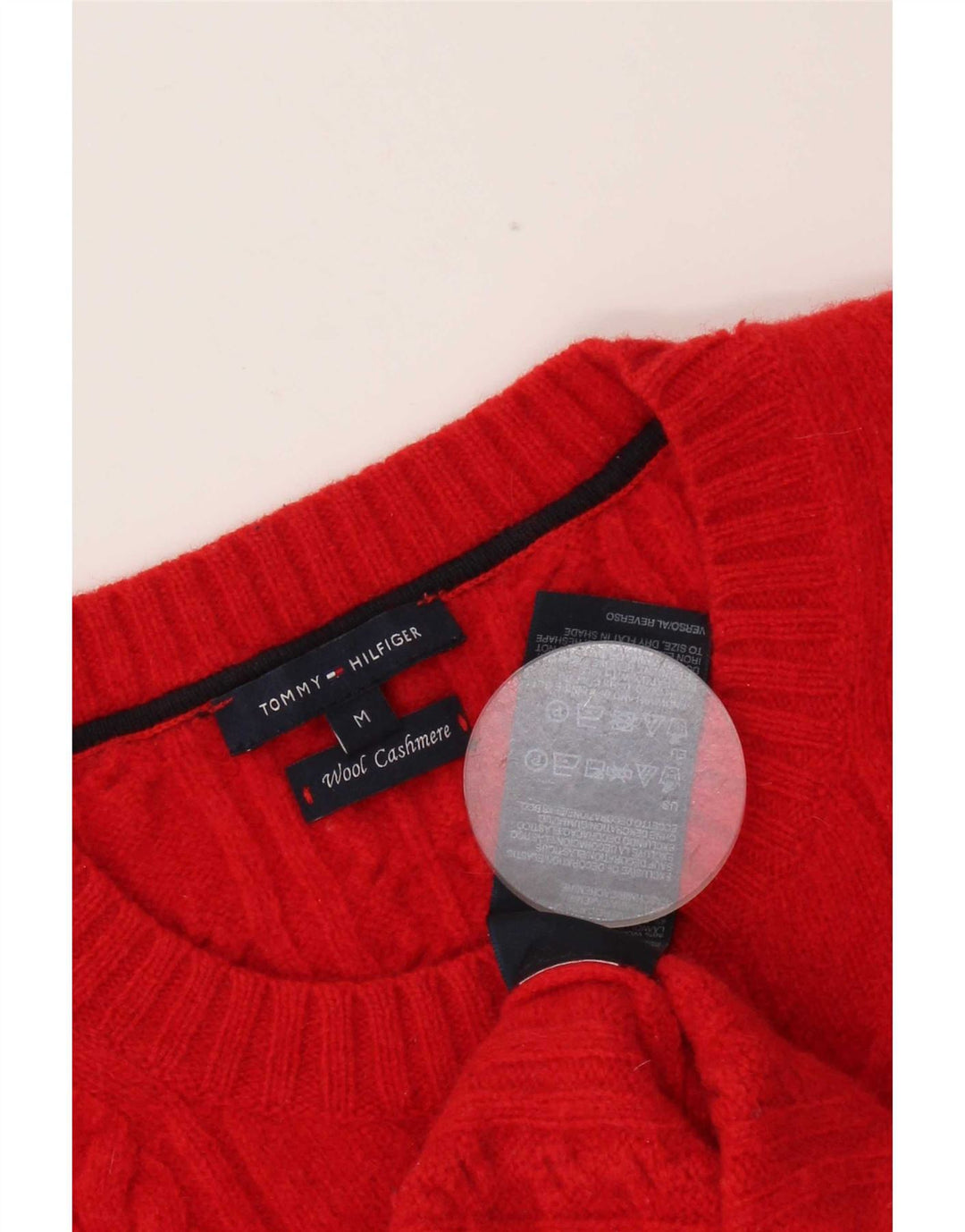 Tommy Hilfiger Pull à col rond pour femme UK 12 Laine rouge moyen