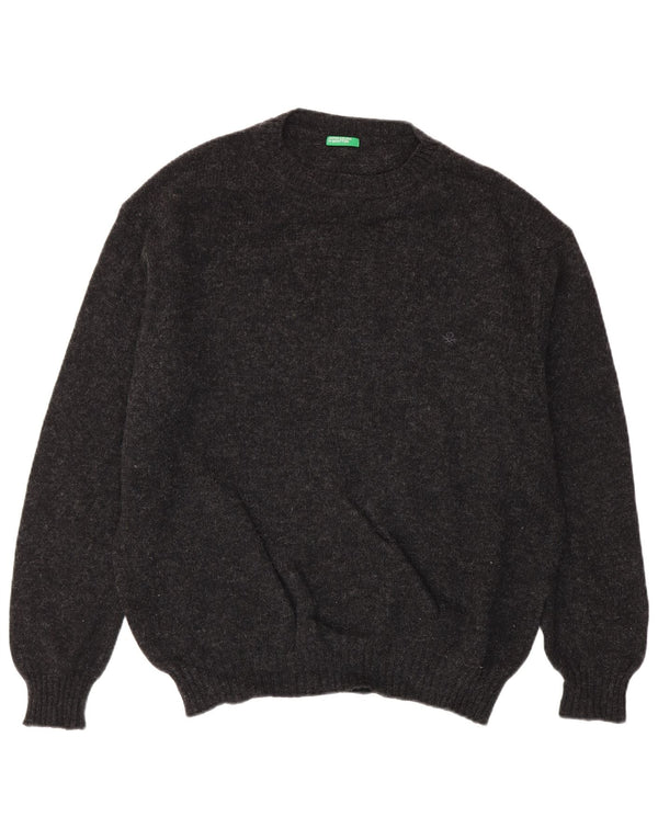 Benetton Pull col rond homme XL gris moucheté