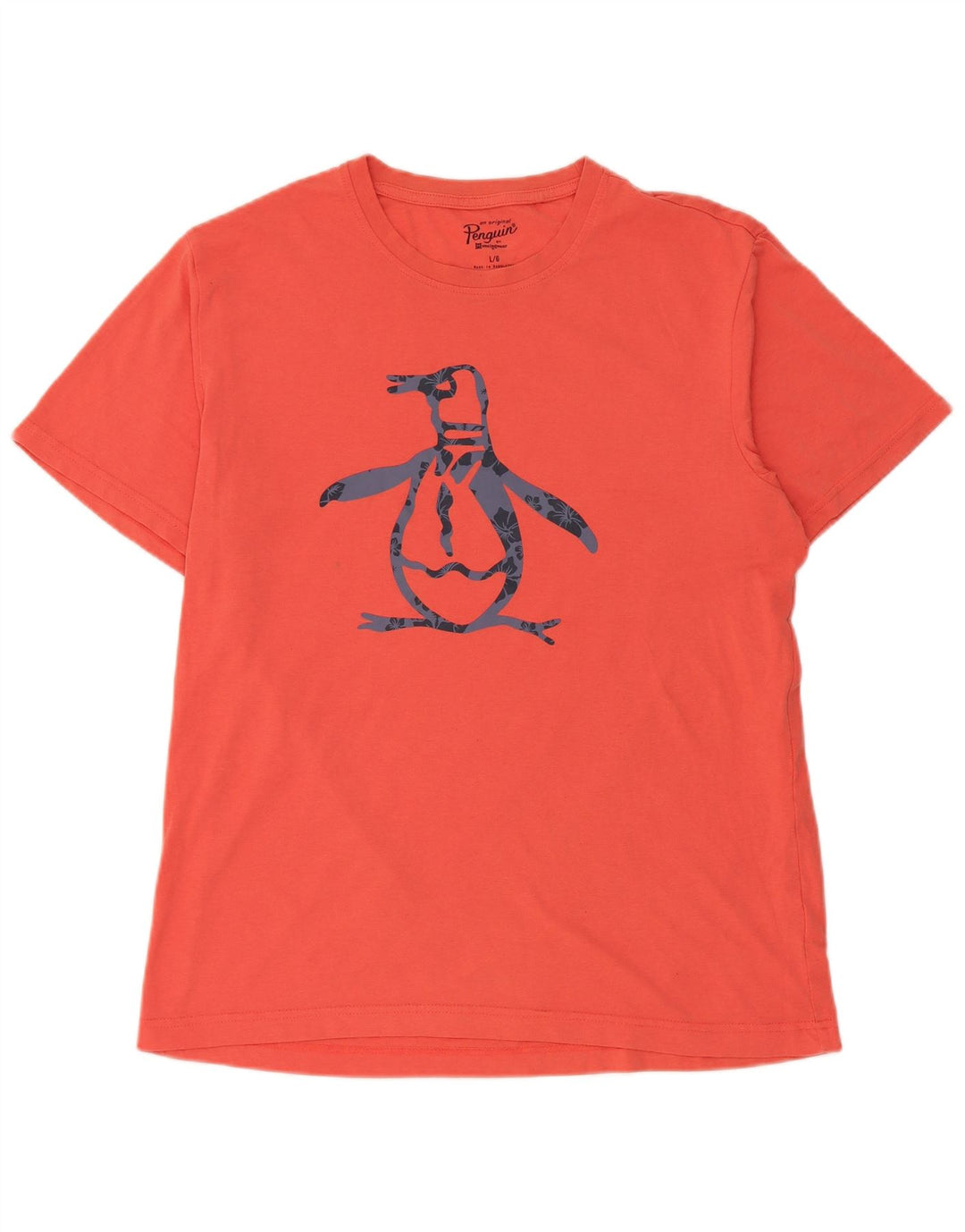 Penguin T-Shirt Graphique Homme Grand Orange Coton