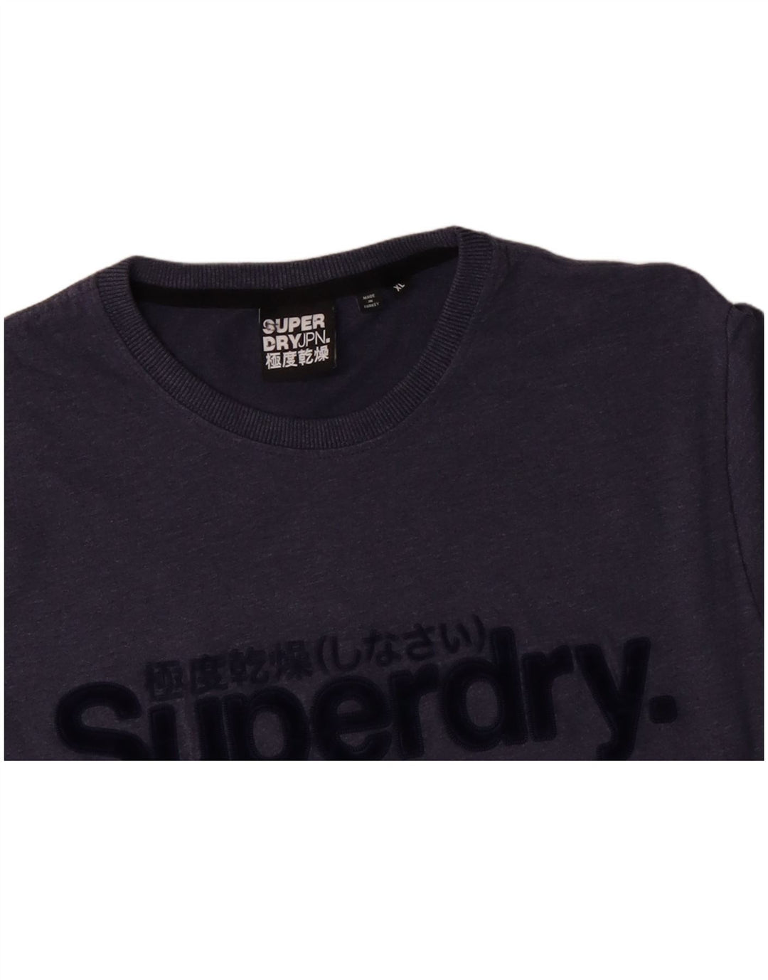 SUPERDRY T-Shirt Graphique Homme Top XL Bleu Coton