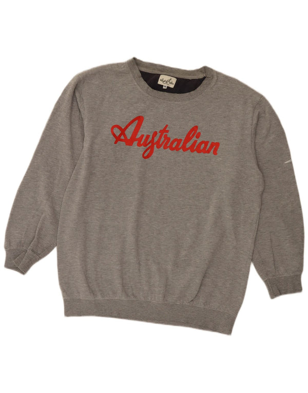 AUSTRALIAN L'ALPINA Sweat-Shirt Garçon 13-14 Ans 2XL Gris Chiné