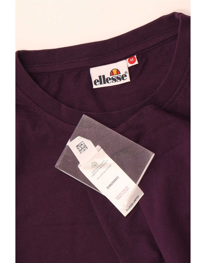 Ellesse T-Shirt Top Violet Moyen Coton Homme