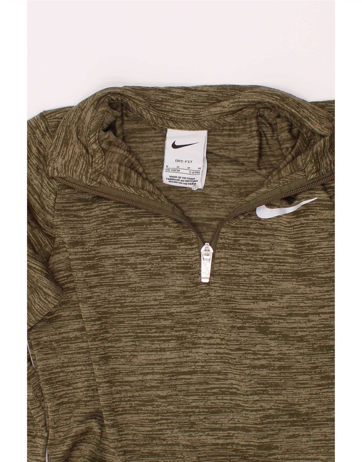 Haut de survêtement Nike Dri Fit pour garçon 5-6 ans, kaki moyen moucheté