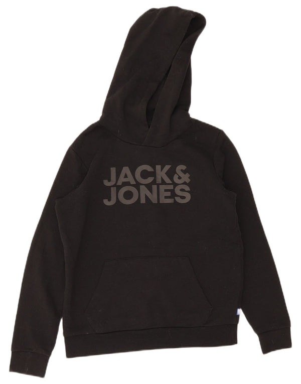 Jack & Jones Pull à capuche graphique garçon 15-16 ans Noir moyen Polyester