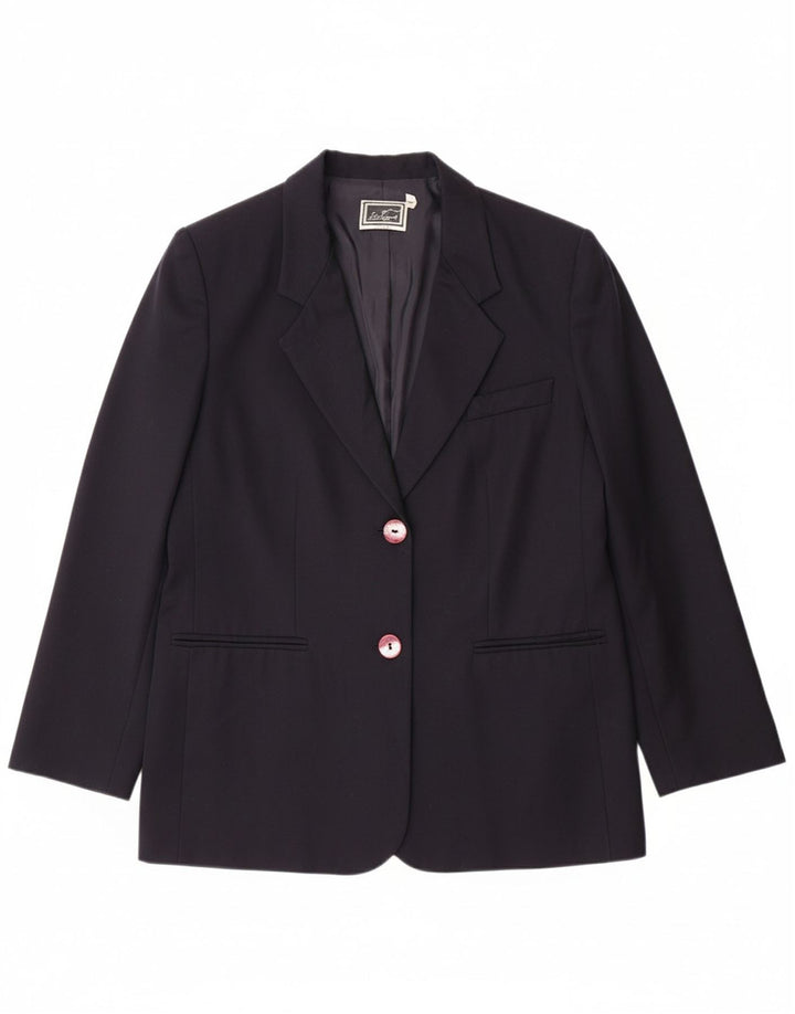 LUISA SPAGNOLI Womens 2 Button Blazer Jacket IT 50 Large Navy Blue Wool
