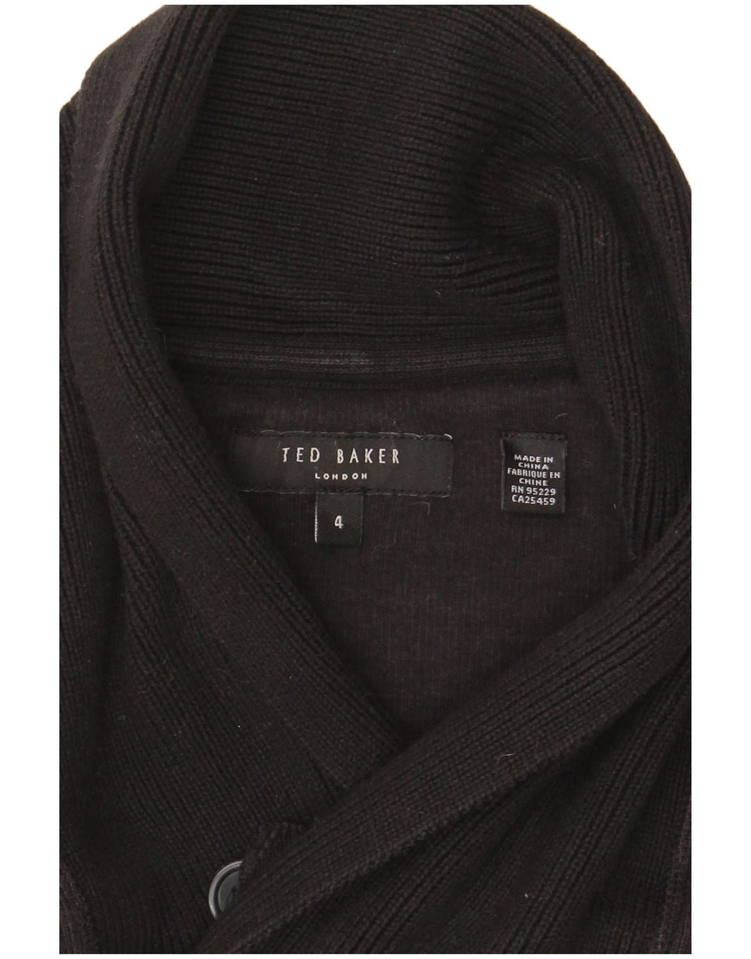Ted Baker Pull à col châle pour homme Taille 4 Large Noir