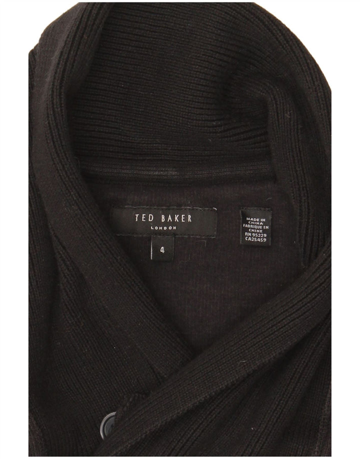 Ted Baker Pull à col châle pour homme Taille 4 Large Noir