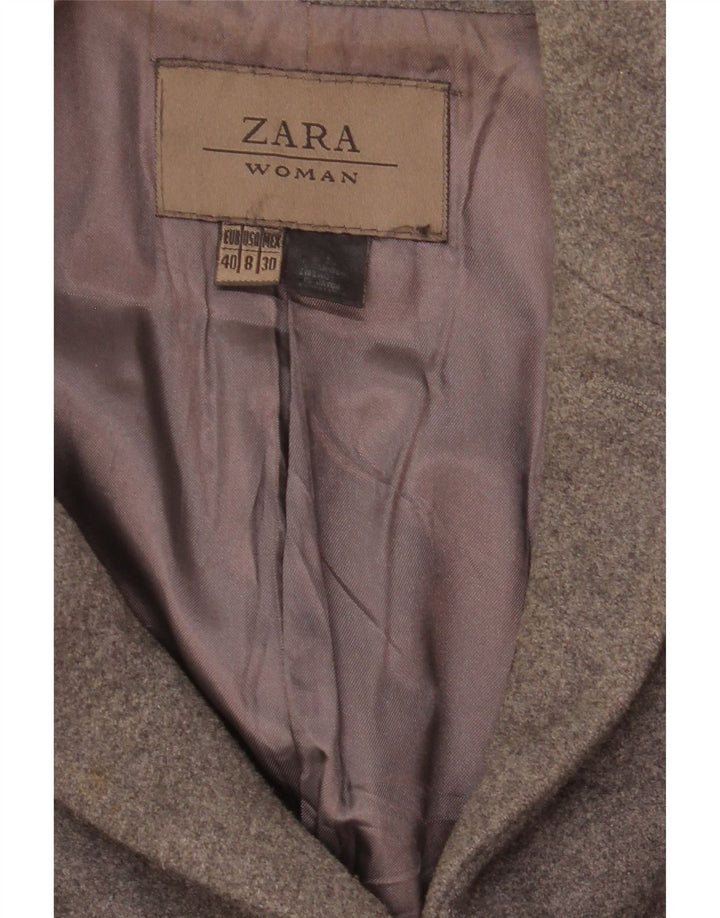 Zara Manteau Femme EU 40 Gris Moyen