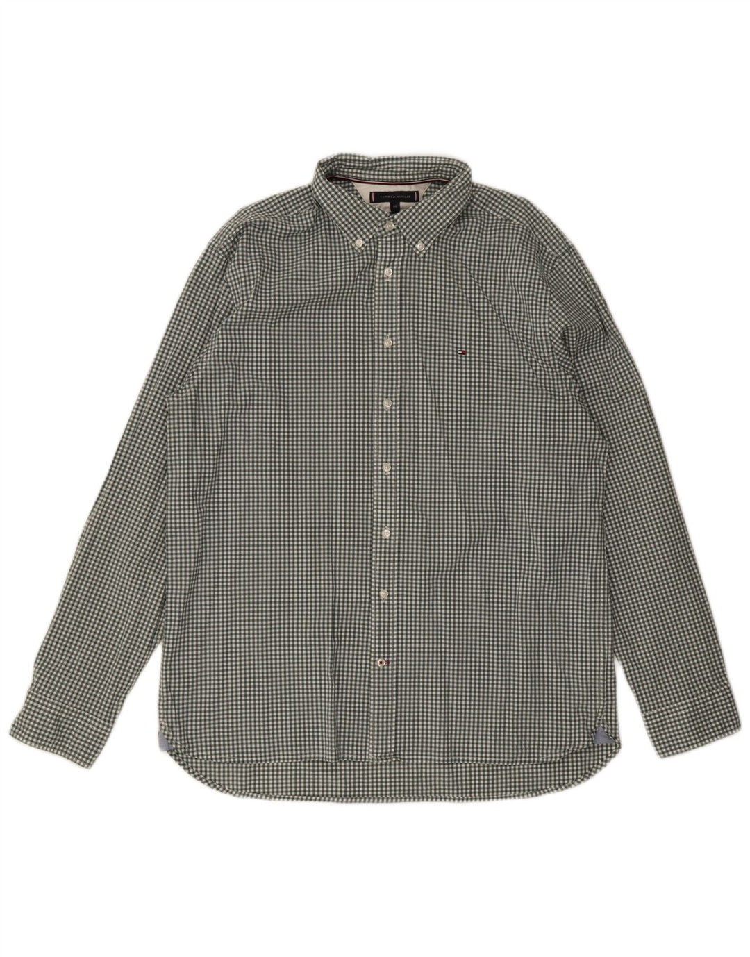 Tommy Hilfiger Chemise coupe régulière pour homme 2XL en coton vichy vert