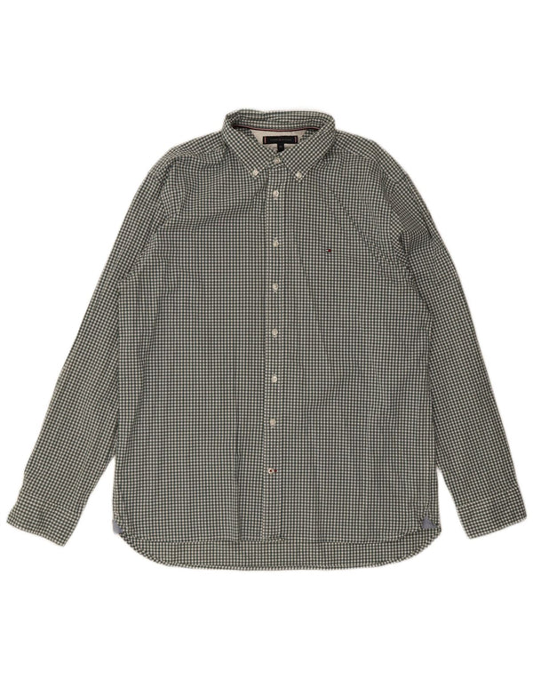 Tommy Hilfiger Chemise coupe régulière pour homme 2XL en coton vichy vert
