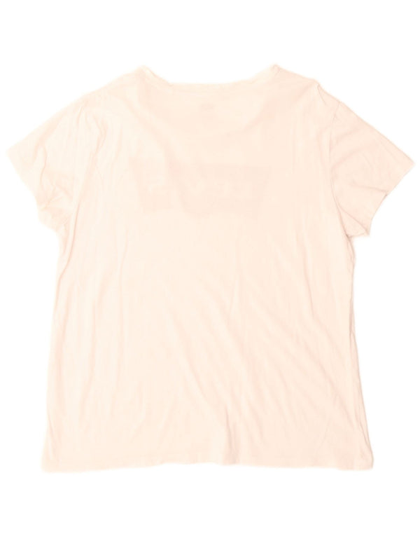 Levi's T-Shirt Graphique Femme UK 16 Large Blanc Cassé