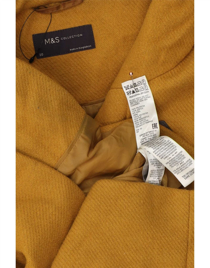 Marks & Spencer Duffle-coat à capuche pour femme UK 20 2XL Jaune Polyester