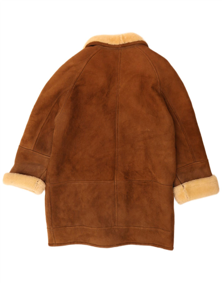 Prisma Manteau surdimensionné en peau de mouton pour femme EU 44 XL Cuir marron