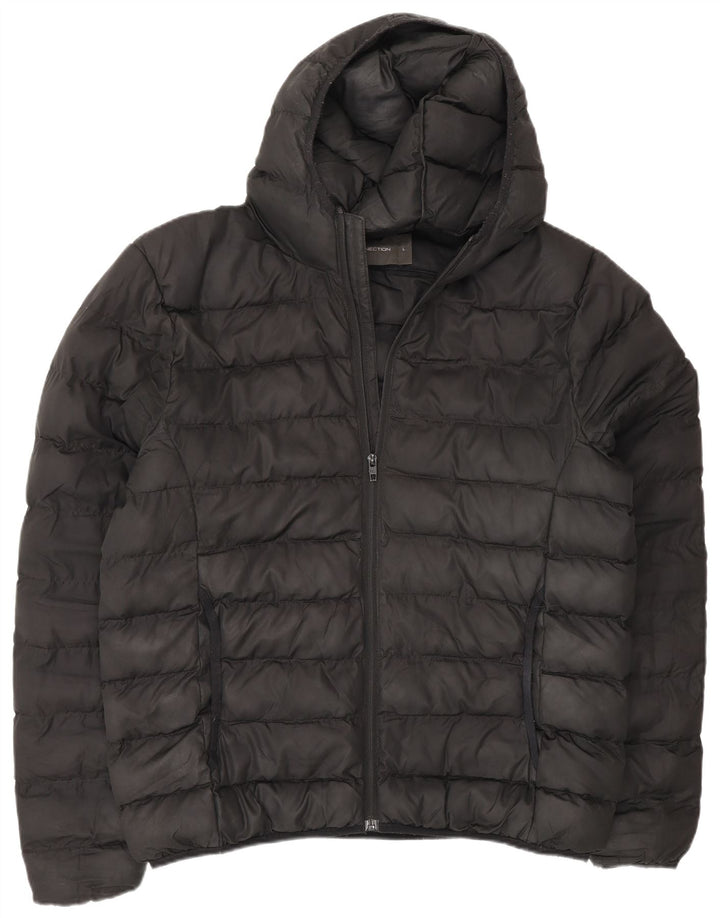 French Connection Veste matelassée à capuche pour homme UK 40 Large Noir