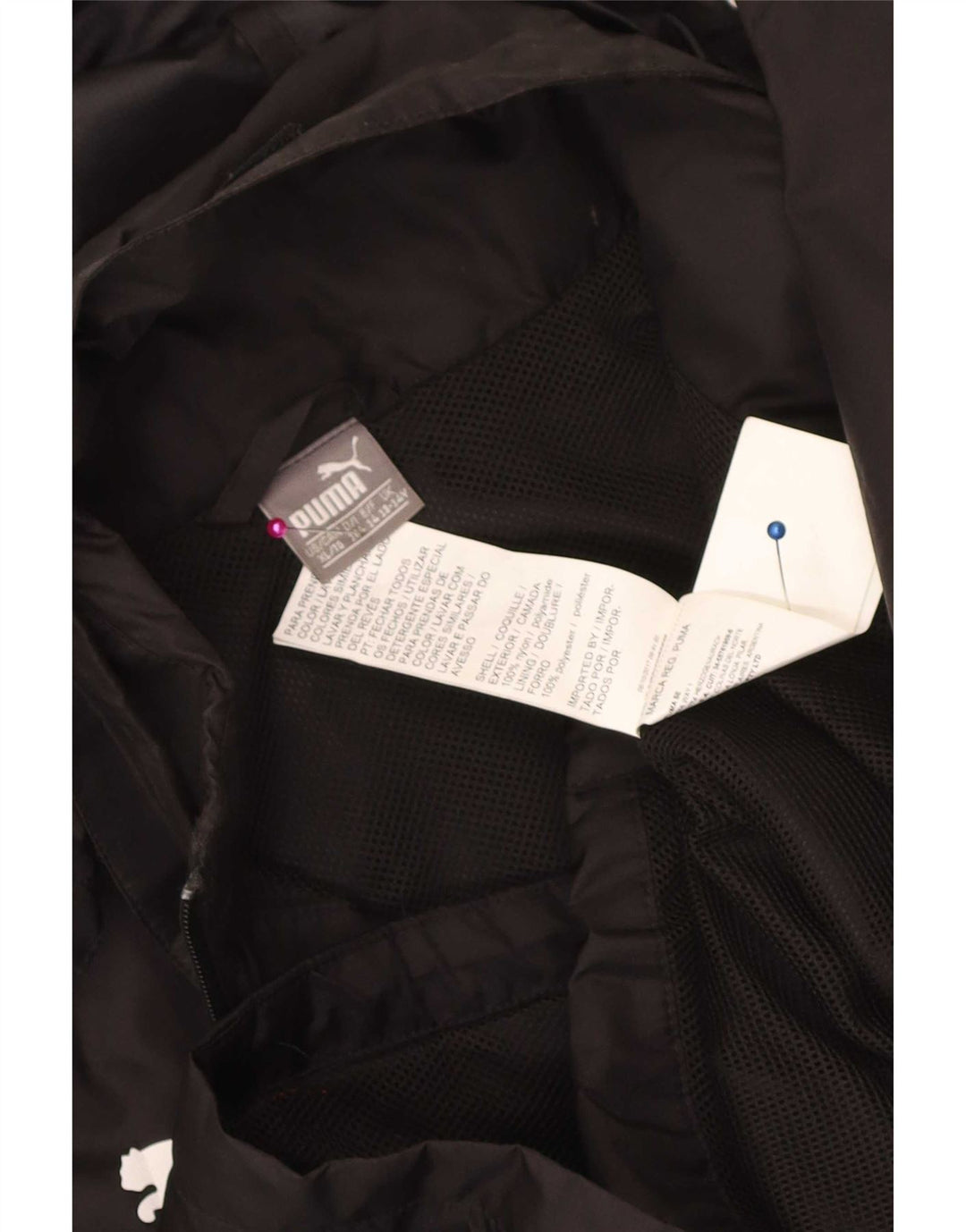 Puma Veste de pluie à capuche garçon 13-14 ans Noir Polyester