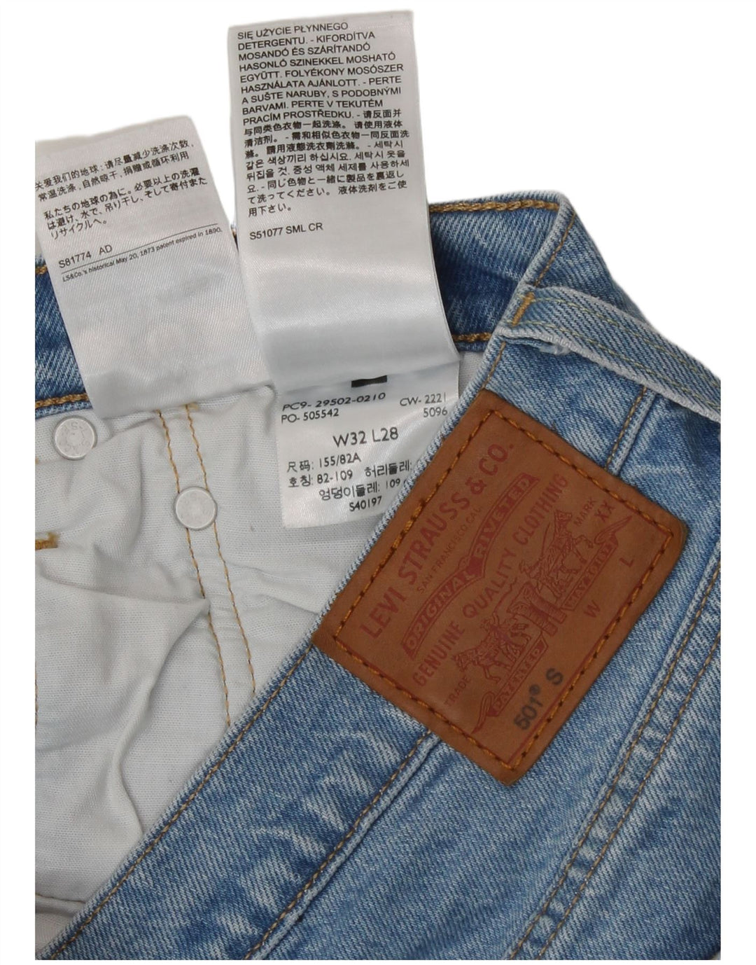 Levi's Jean Droit 501 Femme Bleu W32 L28 Coton Bleu