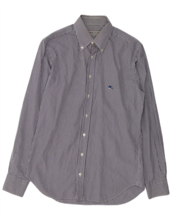 ETRO Chemise Homme Bleu Marine Moyen Vichy Coton