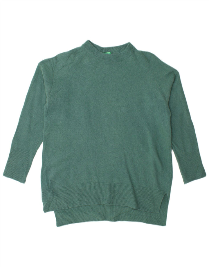 Benetton Pull surdimensionné à col rond pour femme UK 10 Petit Vert