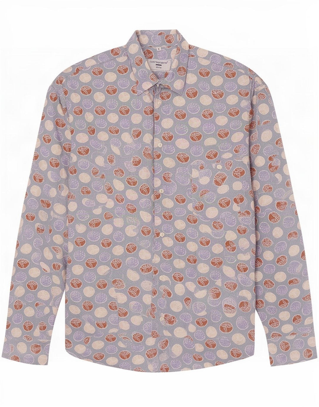 Controvento Chemise à motif abstrait pour homme en coton bleu