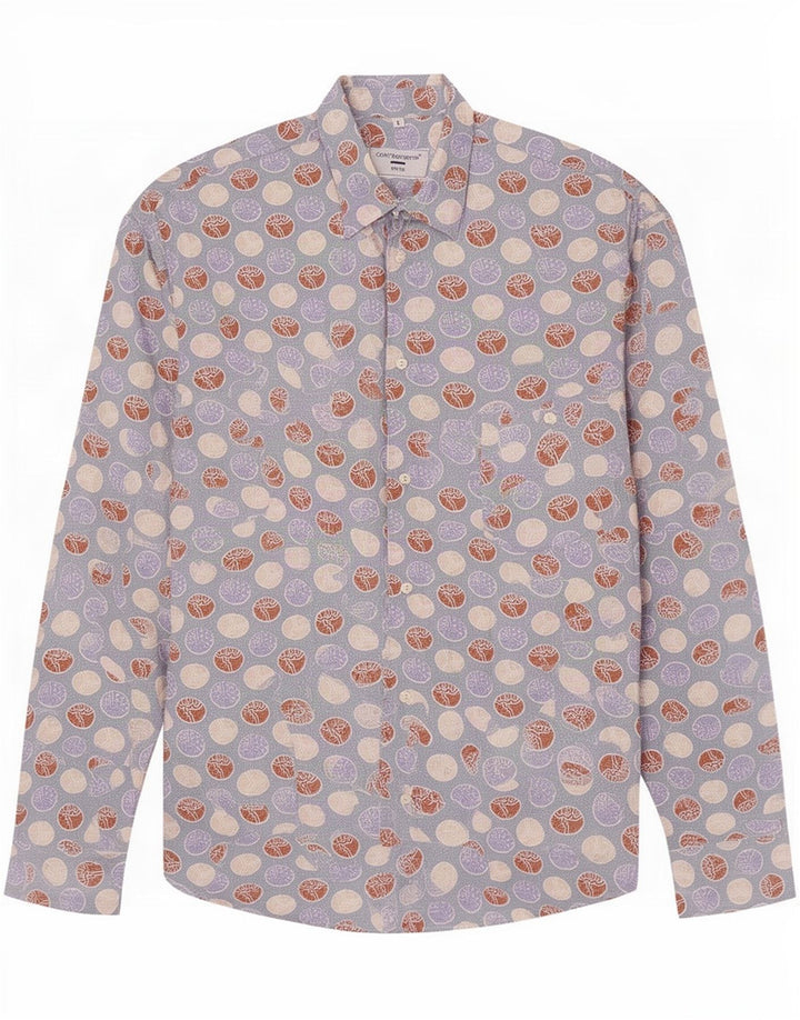 Controvento Chemise à motif abstrait pour homme en coton bleu