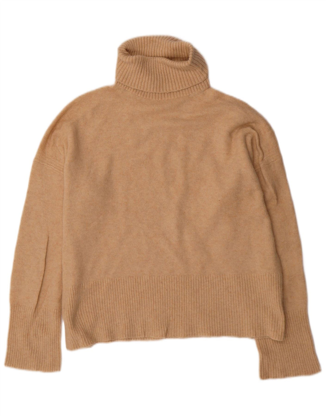 J. CREW Pull surdimensionné à col roulé pour femme UK 10 Petit Beige