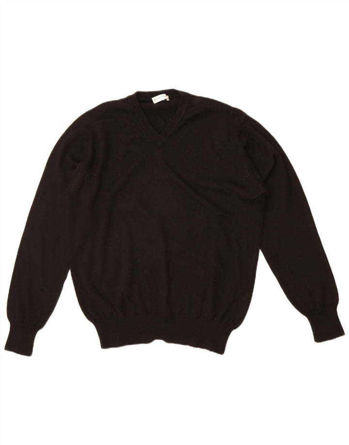 Cerruti 1881 Pull col V pour homme IT 48 Laine mérinos noir moyen