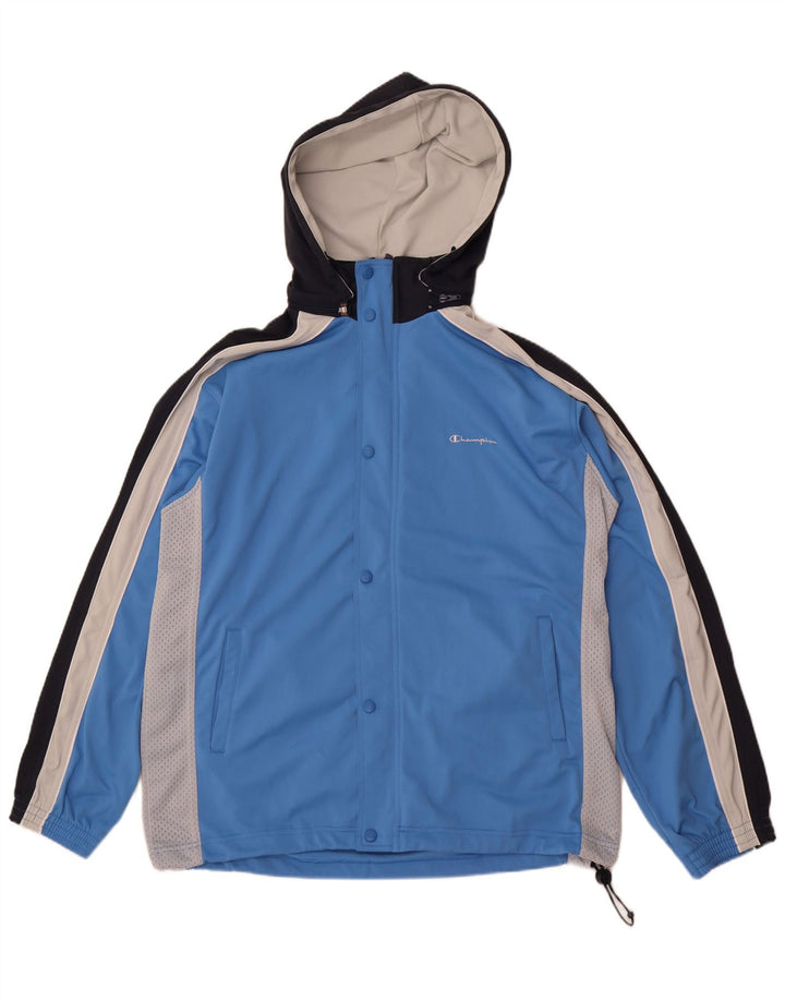 Champion Veste de survêtement à capuche pour homme XL Bleu Colorblock Polyester