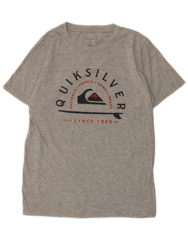 Quiksilver T-shirt graphique coupe régulière pour homme, petit, gris, coton