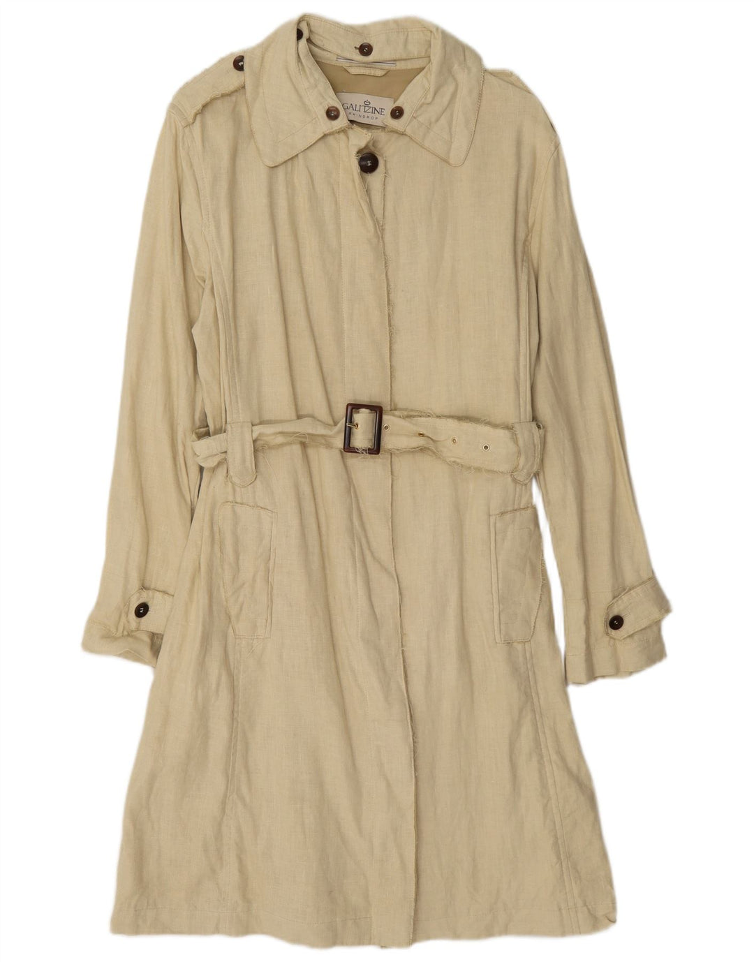 Trench Femme Vintage IT 46 Grand Lyocell Beige