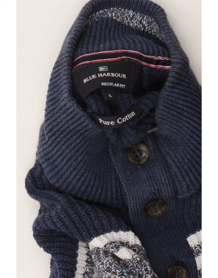 Marks & Spencer Pull à col zippé Harbor pour homme Bleu Large Colorblock