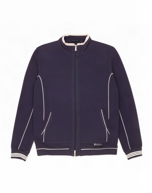 Champion Veste de survêtement Easy Fit pour femme UK 16 Large Bleu marine Coton