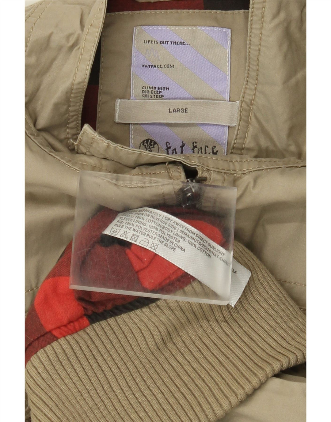 Fat Face Veste Bomber Homme UK 40 Grand Coton Beige