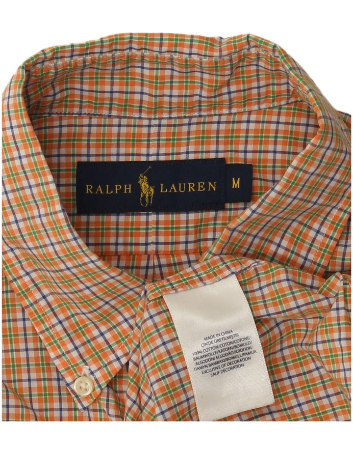 Ralph Lauren Chemise à manches courtes pour homme en coton à carreaux orange moyen