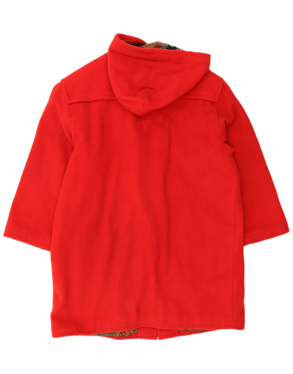 vintage Mens Hooded Duffle Coat UK 40 Grande laine rouge