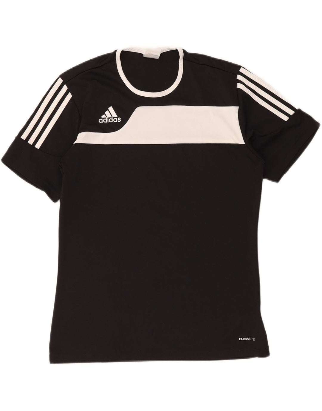 ADIDAS T-shirt Climalite pour hommes, petit, noir, polyester color block