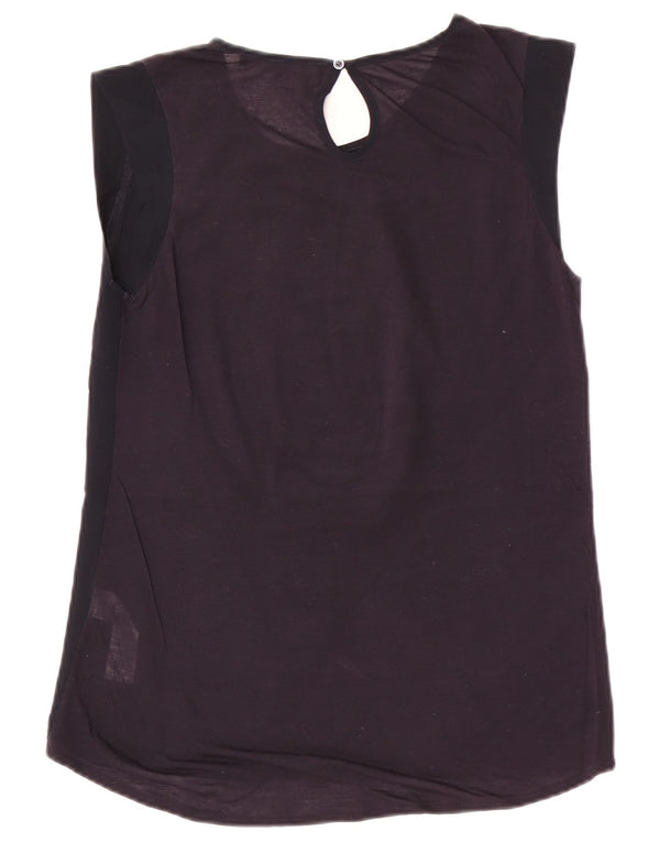 French Connection Haut Chemisier Femme UK 10 Petit Bleu Marine Polyester