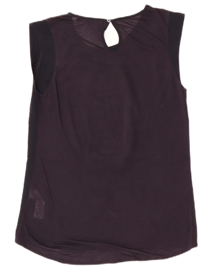 French Connection Haut Chemisier Femme UK 10 Petit Bleu Marine Polyester