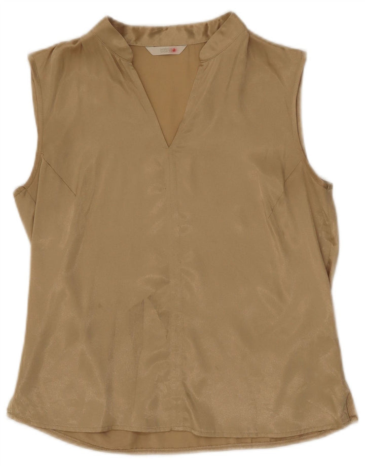 Marks & Spencer Chemisier sans manches pour femme UK 10 Petit Doré Polyester