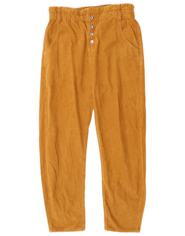 Zara Pantalon droit taille haute en velours côtelé pour femme EU 36 XS W26 L25 Beige