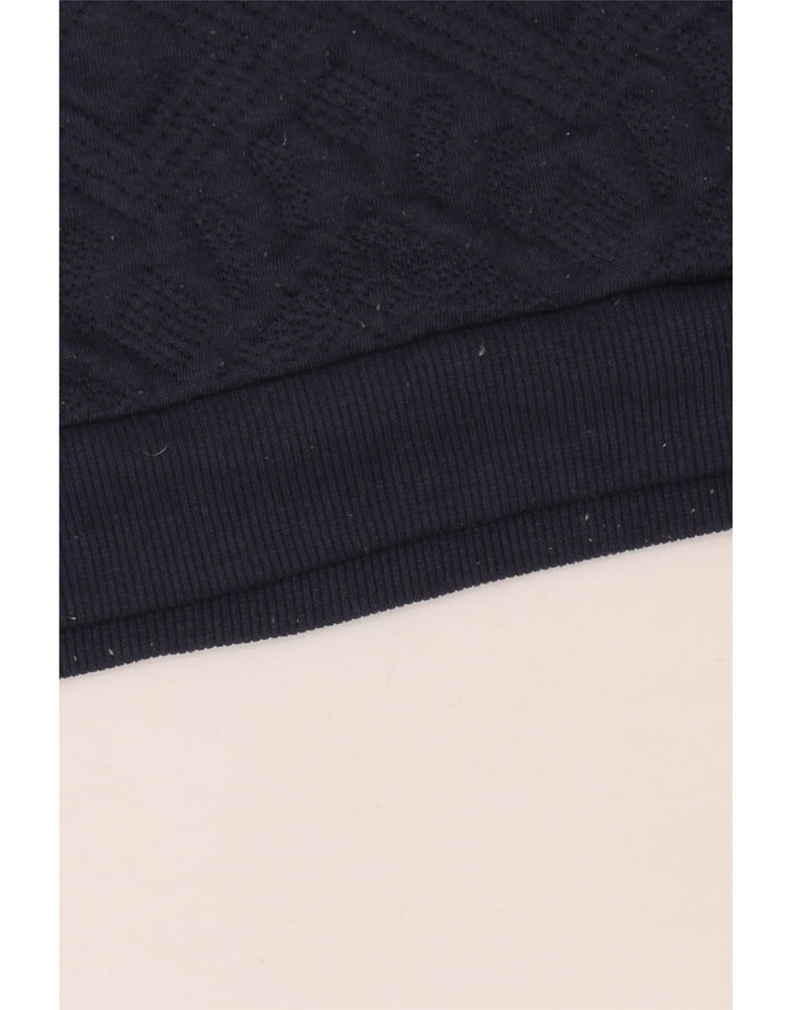 Zara Homme Sweatshirt Jumper Petit Bleu Marine Argyle/Diamant