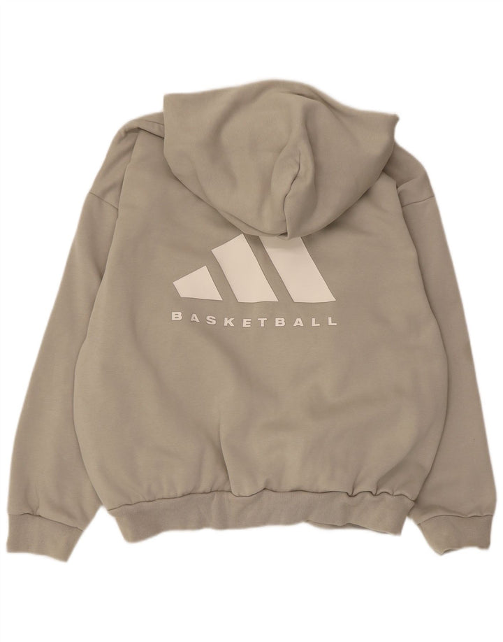 Adidas Pull à capuche surdimensionné graphique pour homme, petit, beige